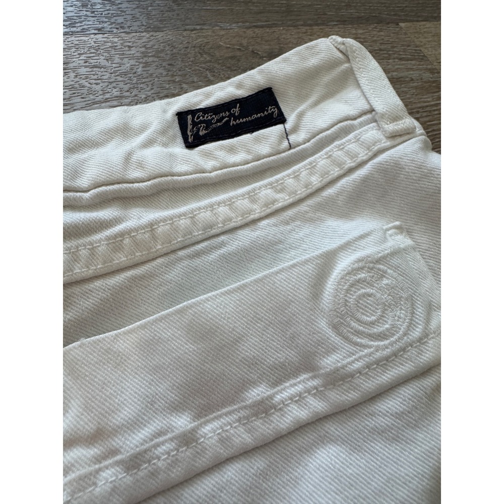 Citizens of Humanity White Bermuda Stretch Denim Shorts Size 28 Style 902-133 - Picture 7 of 10